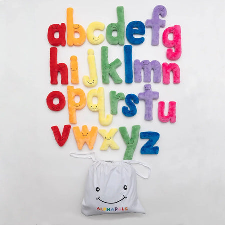 Alphapals®  Full Size Lowercase Plush Letter Set with Drawstring Bag