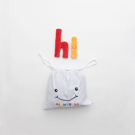 Alphapals® Large Size Lowercase Plush Letter Set with Drawstring Bag